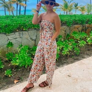 Floral Strapless Jumpsuit